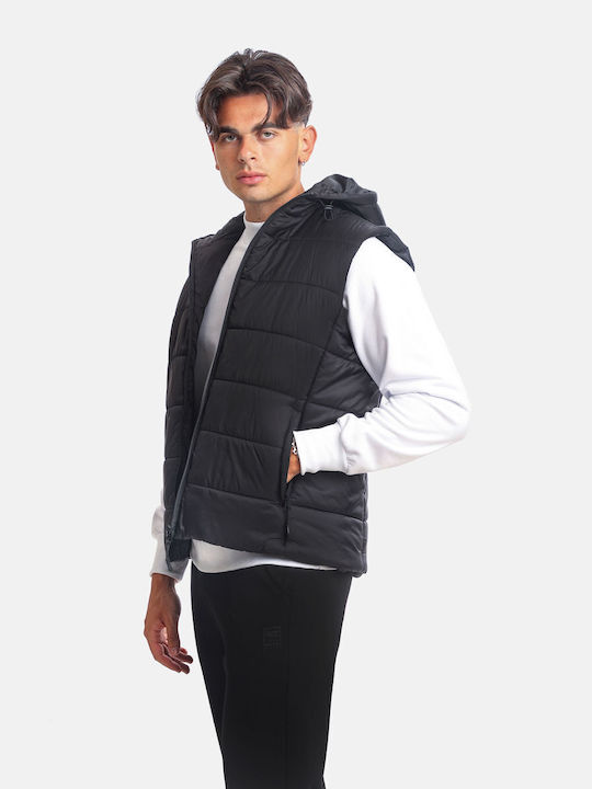 Paco & Co Ärmellos Herren Jacke Puffer Schwarz