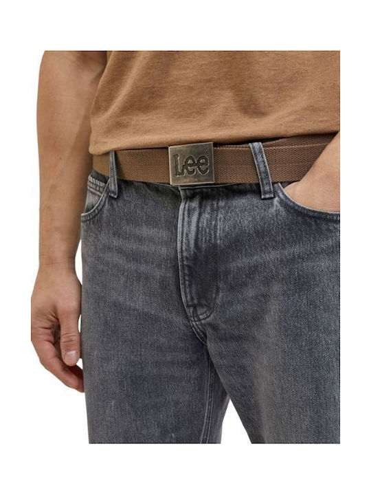 Lee Men's Fabric Webbing Belt Belt Brown