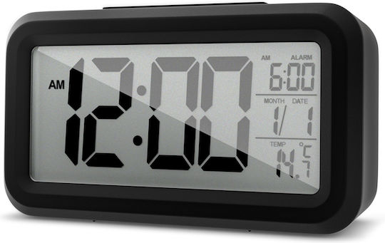 Mebus 42435 Επιτραπέζιο Ψηφιακό Ρολόι LCD Πλαστικό με Ξυπνητήρι Μαύρο 42435