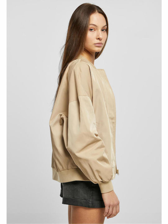 Kurz Damen Bomberjacke Beige