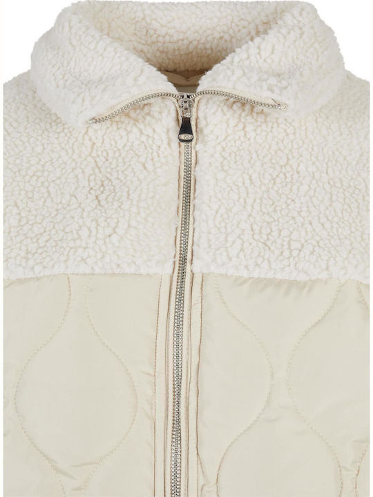 Kurz Damen Puffer Jacke für Winter Softseagrass/Whitesand