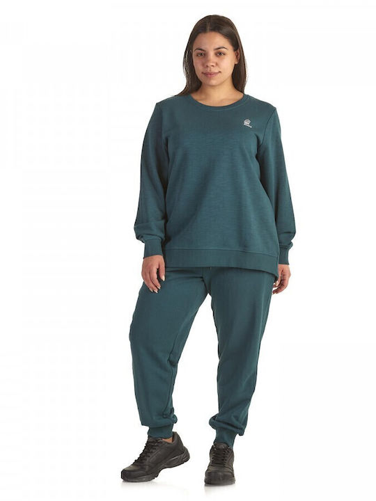 Damen Bluse Baumwolle Langärmelig Grün