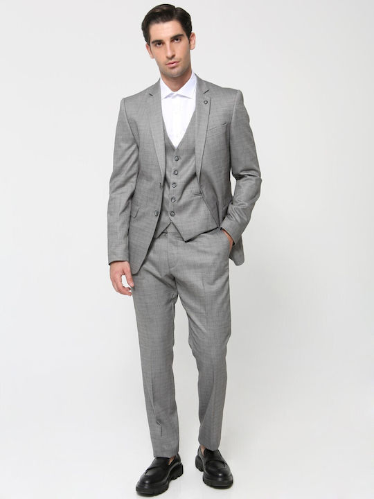 Tresor Men's Suit with Vest Gray