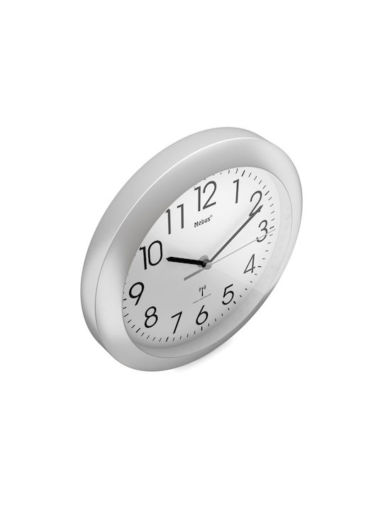 Mebus Wall Clock Plastic Silver Ø25cm