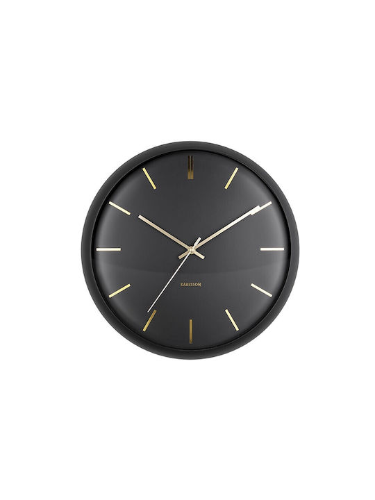 Karlsson Globe Стенен часовник Металик Black/Gold Ø40см