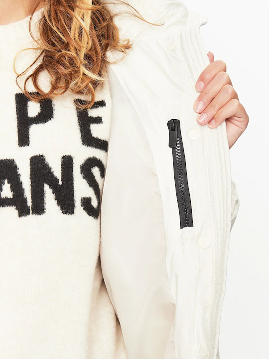 W E1 Drop Scurtă Jachetă de femei Puffer White
