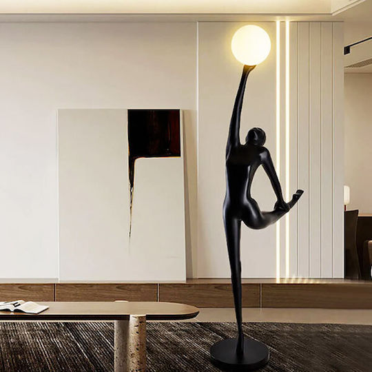 Atman Lampa de podea Î220xL95cm. cu Soclu pentru Bec E27 Negru