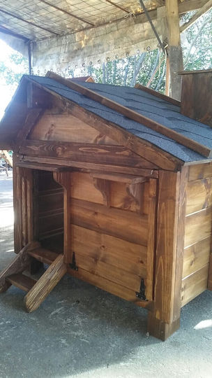 Molf's Къщичка за Куче Дърво За Външно Ползване Кафяв 65x80x80см