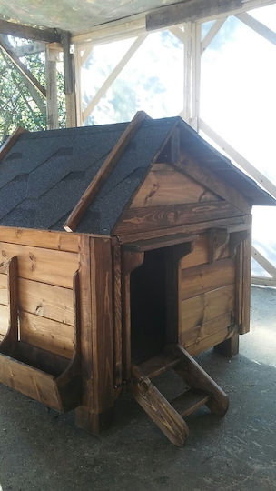 Molf's Къщичка за Куче Дърво За Външно Ползване Кафяв 65x80x80см