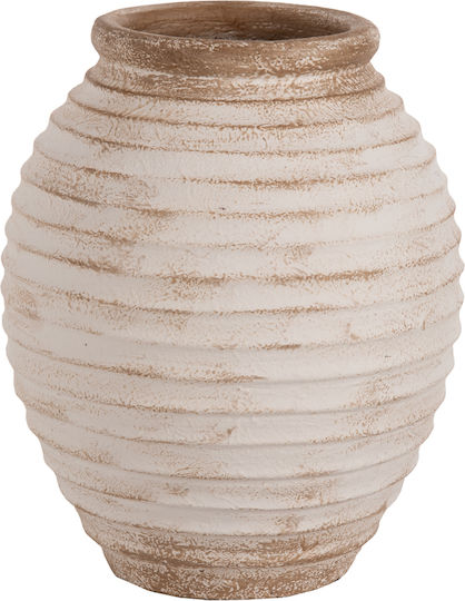 HomeMarkt Διακοσμητικό Βάζο Πήλινο Pydna Μπεζ Φ28xΥ35cm