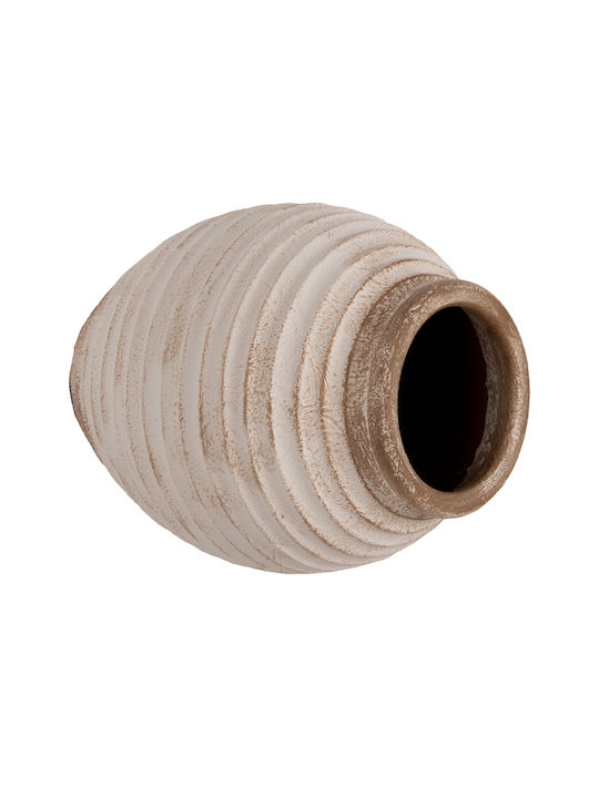 HomeMarkt Διακοσμητικό Βάζο Keramik Pydna Beige 28x14x35cm 1Stück