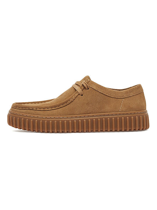 Clarks Suede Ανδρικά Μοκασίνια σε Μπεζ Χρώμα