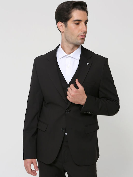 Tresor Men's Suit with Vest Black