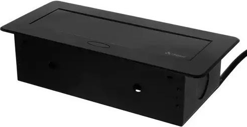 Izoxis Διπλή Χωνευτή Πρίζα Ρεύματος με 2 Θύρες USB με Καπάκι Μαύρη