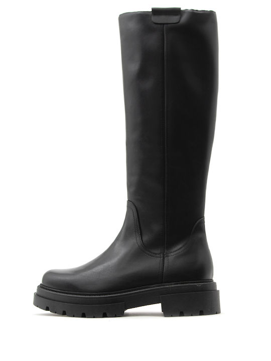 Debutto Donna Leder Damenstiefel Schwarz