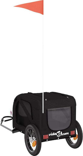 vidaXL Dog Carrying Black Stroller for 30kg Pets L124xW53xH53cm