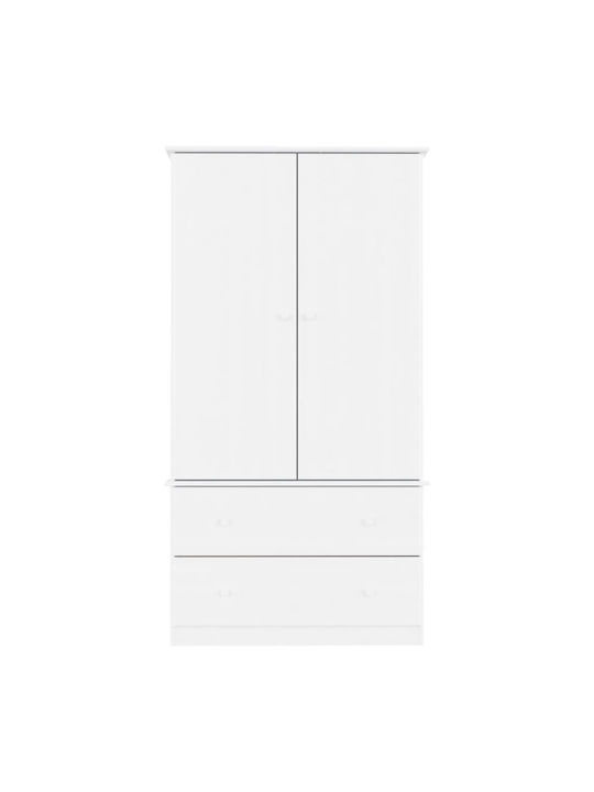 Δίφυλλη Ντουλάπα Λευκή 90x55x170cm