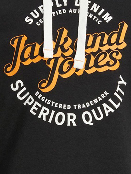 Jack & Jones Ανδρικό Φούτερ με Κουκούλα Μαύρο