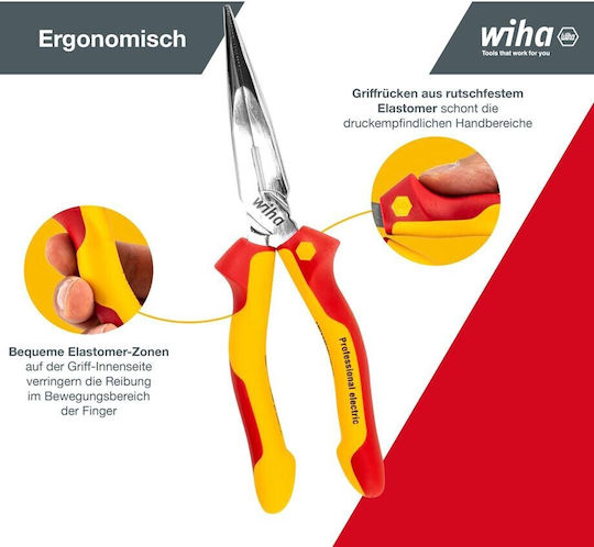 Wiha Μυτοτσίμπιδο Ίσιο Μήκους 160mm