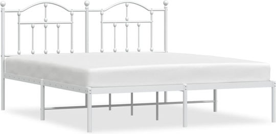 Bett Übergröße Metall White mit Latten für Matratze 160x200cm