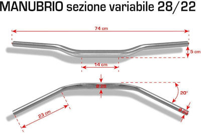 Barracuda Motorcycle Handlebar 28mm Black Fat Bar N1016-28/22O