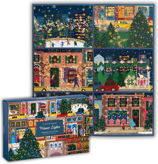 Galison Joy Laforme Winter Lights 12 Days Of Puzzles Holiday Countdown Παζλ Χριστουγεννιάτικο Διακοσμητικό 80τμχ