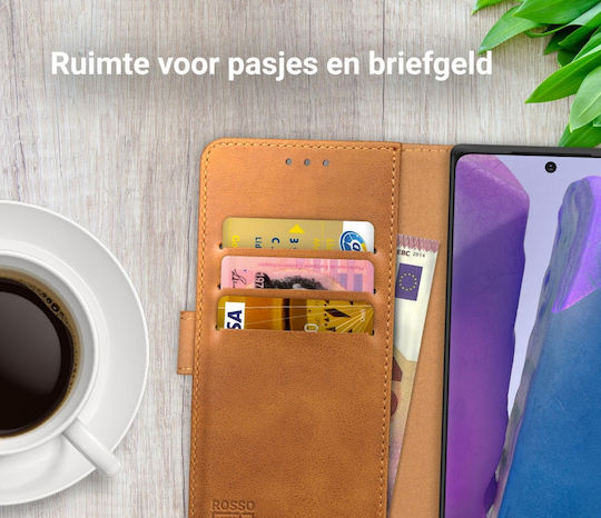Rosso Element Pu Brieftasche Synthetisches Leder Braun (Galaxy Note 20)