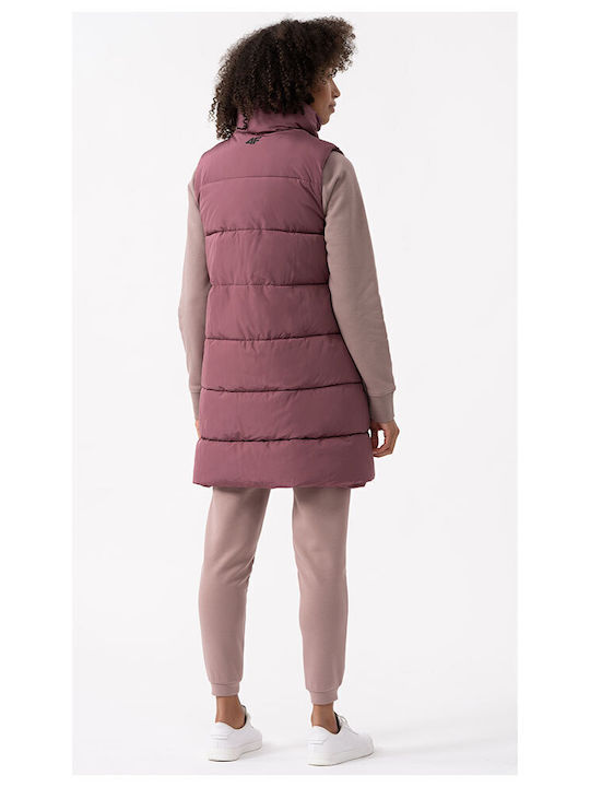 4F Kurz Damen Ärmellos Puffer Jacke für Winter Rosa