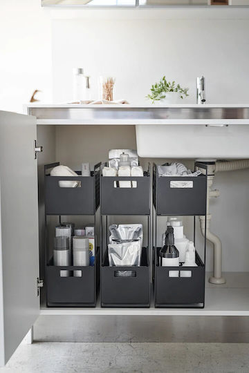 Yamazaki Storage Basket Black 32.5x16x46cm 1pcs