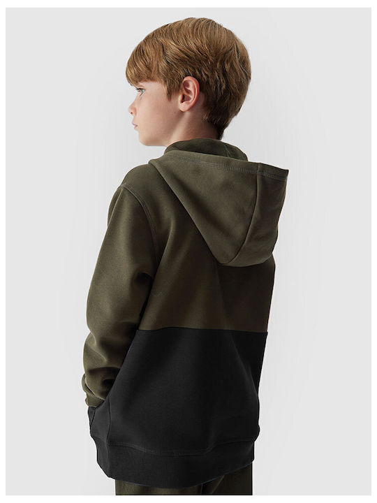 Kids Sweatshirt with Hood and Pockets Khaki
