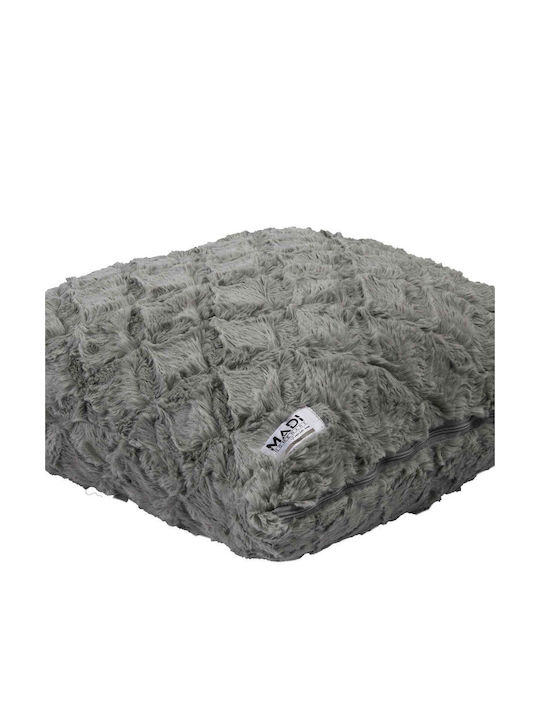 Madi Διακοσμητική Μαξιλαροθήκη Oblong από Γούνα Grey 50x50εκ.