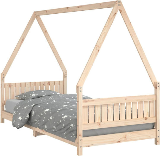 Kinderbett Einzeln Beige für Matratze 90x200cm