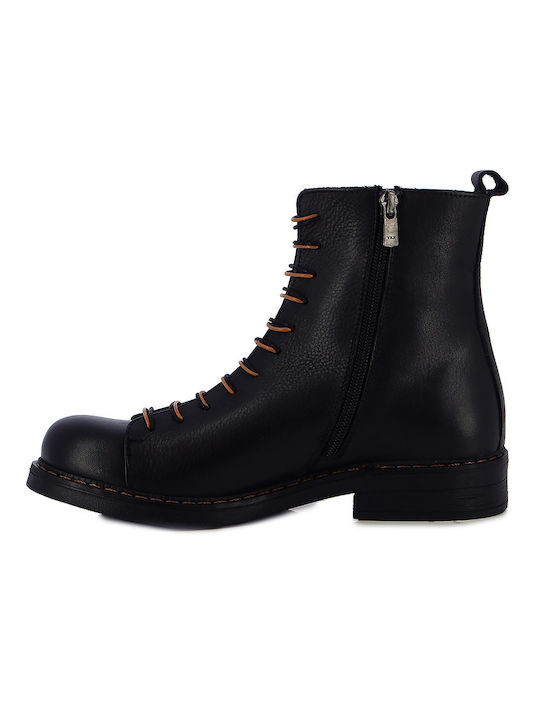 Leder Damenstiefel Schwarz