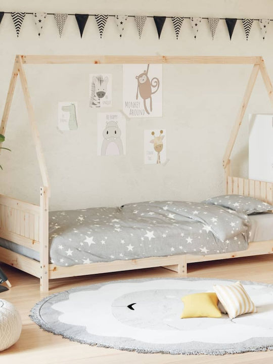 Kinderbett Einzeln Beige für Matratze 90x200cm