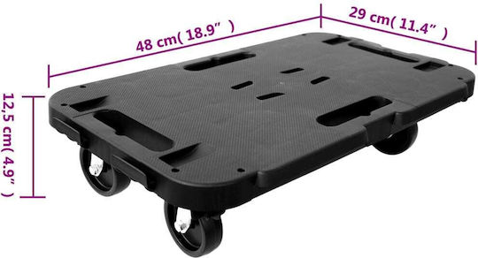 vidaXL Platform Trolley for Weight Load up to 300kg Black