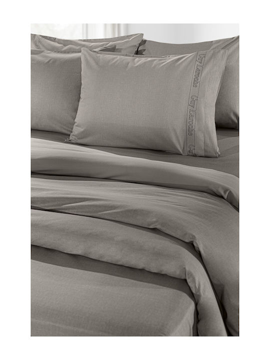 Guy Laroche Sheet for Single Bed with Elastic 100x200+32cm. Color Plus Dark Wenge