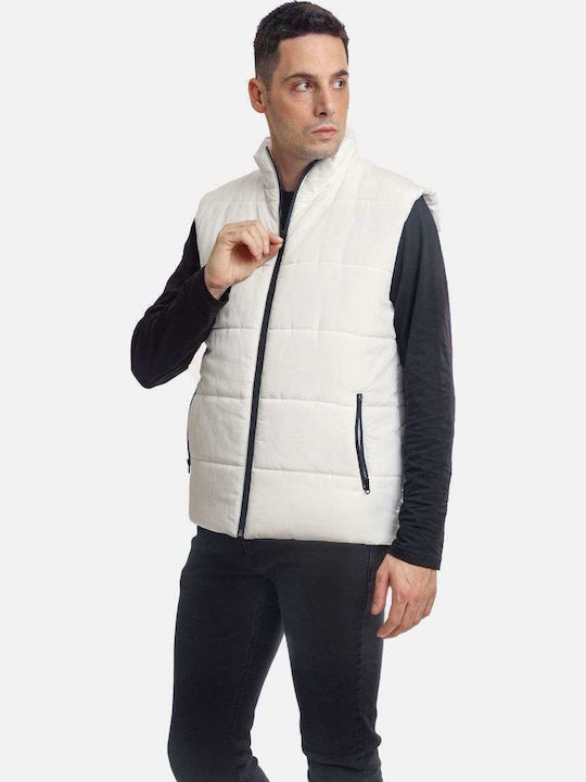 Sleeveless Jacket Puffer Waterproof and Windproof White