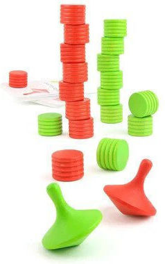 Milaniwood Wooden Interactive Toy Spinning Top Challenge (Various Designs/Assortment of Designs) 1pc