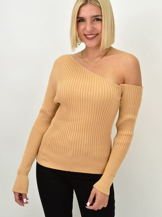 Potre Women's Long Sleeve Sweater Beige