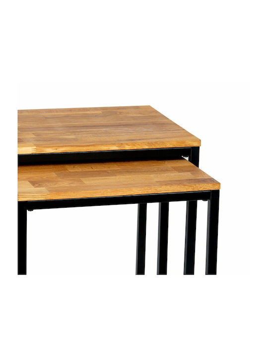Rectangular Zigon Set Metal Black 2 Pieces M50xL40xH50cm