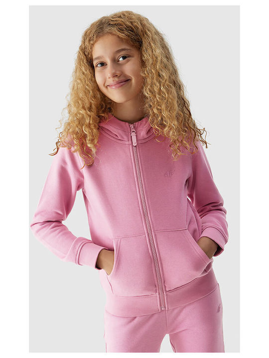 4F Kids Sweatshirt Cardigan with Hood Pink