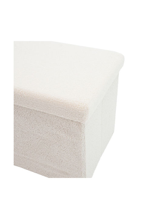 Bench Stool With Storage Space Upholstered With Fabric Forward Ecru 76.5x38x37.5cm