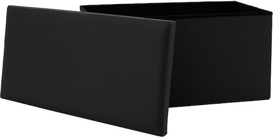 Taburet Cu Spațiu De Depozitare Tapițat Cu Piele Sintetică Cooperation Negru 76x38x38cm