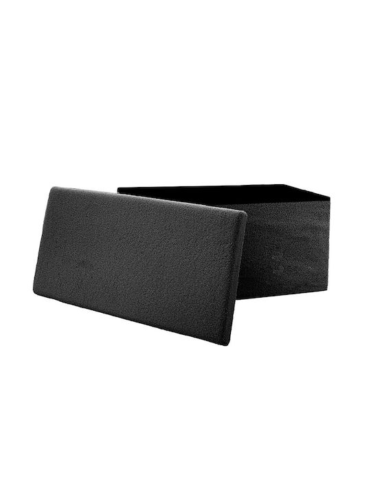 Bench Stool with Storage Space Upholstered with Fabric Forward Anthracite 76x38x38cm