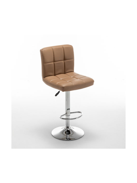Bar Stool Din with Backrest & Adjustable Height Brown 44x50x92-113cm
