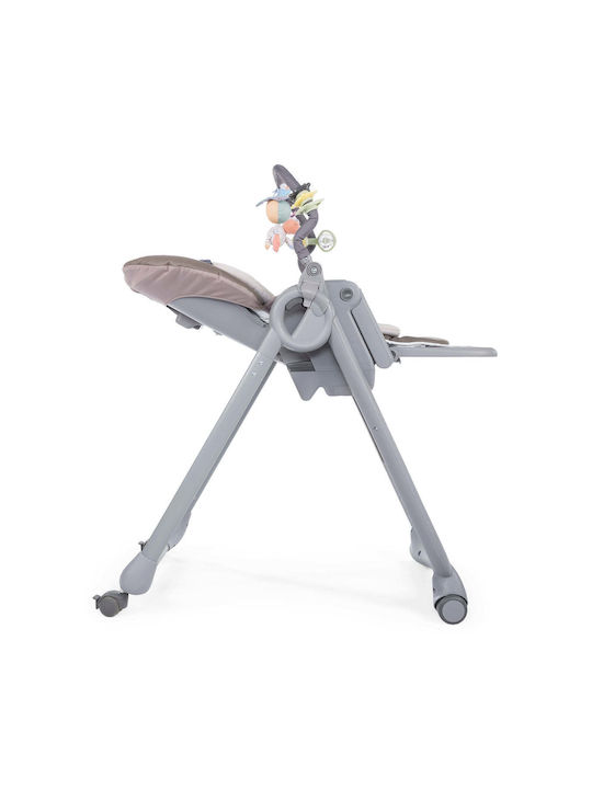Chicco Polly Magic Foldable Highchair with Metal Frame & Fabric Seat Gray