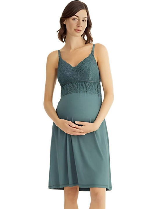 Angel's Secret Nightgown Maternity & Nursing Green