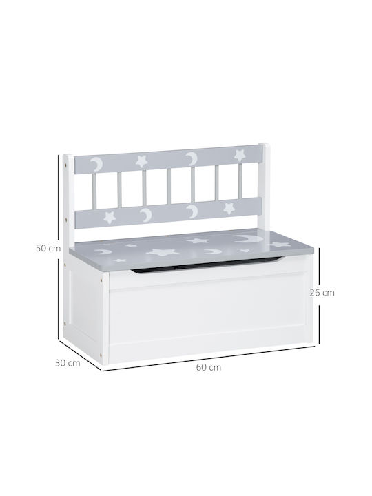 Zonekiz din Lemn Alb 60x30x50cm 1buc