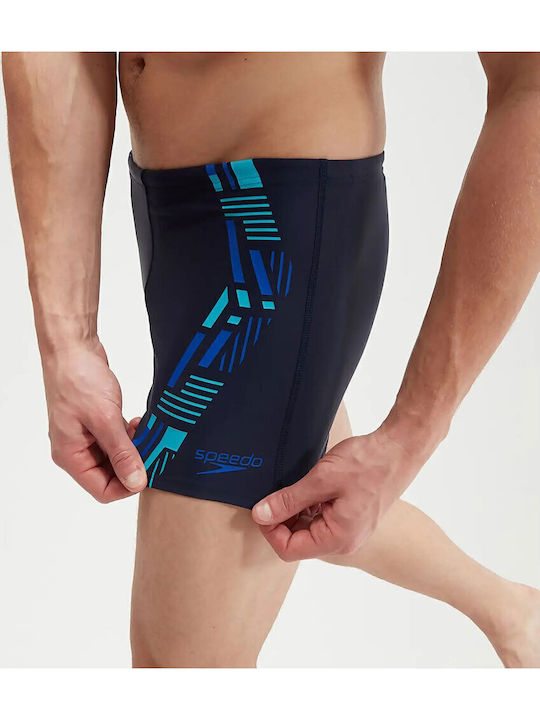 Tech Men's Swimwear Shorts Blue with Patterns
