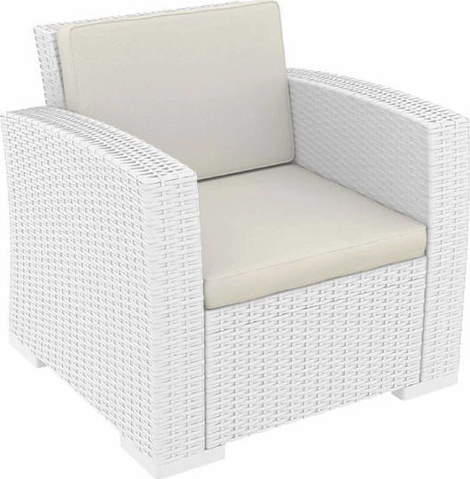 Zita Plus Monaco Καρέκλας Κήπου Λευκό 58x39εκ.